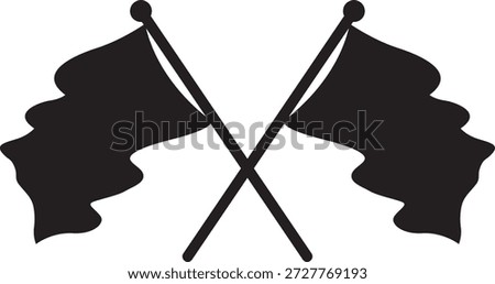 2 crossed color guard flags eps vector file black flags illustration file digital file silhouette