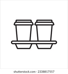 2 cups coffee icon vector illustration symbol