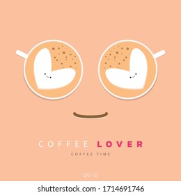 2 Tassen Latte-Art-Kaffeetasse mit herzförmigem Milchschaum