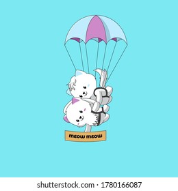 2 cute cats that are skydiving