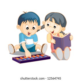 2 cute smart kids