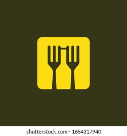 2 cutlery in the middle there is a bottle. perfect for restaurant business and more related