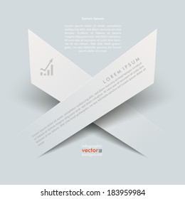 2 cutting banners on the grey background. Eps 10 vector file.