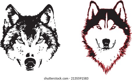 2 Dark wolf Vector illustration 