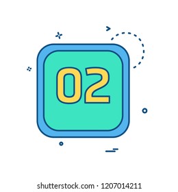 2 Date Calender icon design vector