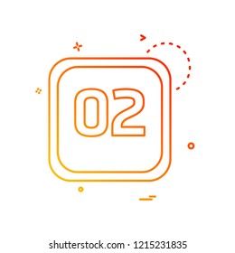 2 Date Calender icon design vector