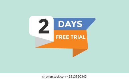 2 days free trial Countdown number banner templates. time icon. Vector Illustration 
