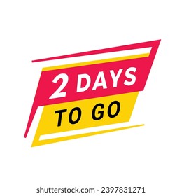 2 días para el banner, etiqueta. venta de tiempo de cuenta o diseño de promoción para sitios web o publicidad. Plantilla vectorial de estilo plano aislada en fondo blanco.