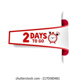 2 Tage, um Banner-Vorlage zu gehen. Countdown-Button Sonderangebot Preisschild Werberabatt - Vektorgrafik.