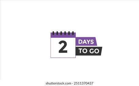 2 días para ir Cuenta regresiva número Anuncio Plantillas. Ilustración vectorial 
