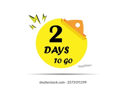 2 days to go last countdown icon. two day go sale price offer promo deal timer, days only, Countdown left days banner. count time sale. Vector illustration, number of days left badge for sale or promo