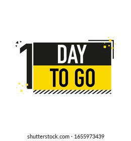 2 Days to go poster in flat style. Vector illustrations for time managment.