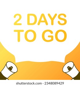 2 días para firmar. Plano, amarillo, días para ir iconos, días de boquilla para ir. Ilustración vectorial