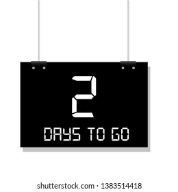 2 days to go sign - vector illustration.modern sign