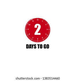 2 days to go sign - vector illustration.modern sign