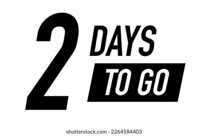 2 days to go vector symbol black color
