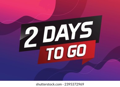 2 días para ir concepto de palabra ilustración vectorial con cinta y 3d estilo para usar página de inicio, plantilla, ui, web, aplicación móvil, afiche, banner, volante, fondo, tarjeta de regalo, cupón