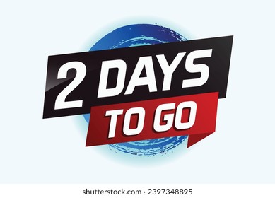 2 días para ir concepto de palabra ilustración vectorial con cinta y 3d estilo para usar página de inicio, plantilla, ui, web, aplicación móvil, afiche, banner, volante, fondo, tarjeta de regalo, cupón