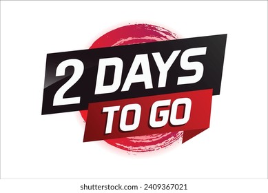 2 days to go word concept vector illustration with ribbon and 3d style for use landing page, template, ui, web, mobile app, poster, banner, flyer, bac