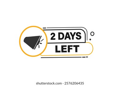 2 days left, or to go sale countdown vector symbol, clock, time,  background, template 5 day to go, countdown, sticker, left banner, business, sale, label button

