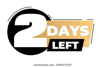 2 days left icon
Vector icon how many days left
Beautiful gradient icon for the website