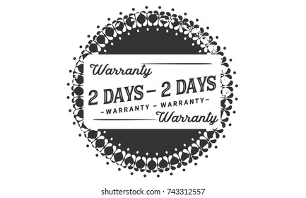 2 days warranty icon vintage rubber stamp guarantee