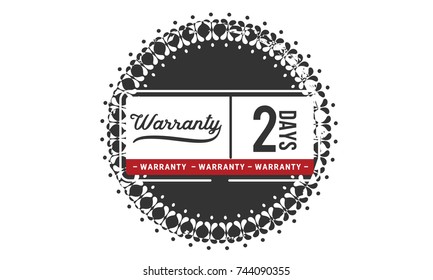 2 days warranty icon vintage rubber stamp guarantee