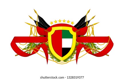 2 december 47 UAE National day illustration banner with UAE flag isolated on white background. Spirit of the union United Arab Emirates , Flat design Logo 2 dec Anniversary Celebration Abu Dhabi Card