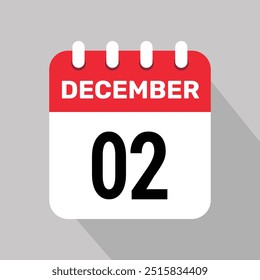 2 december calender icon text page monthly web design.