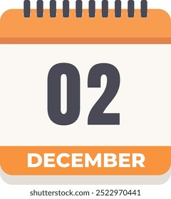 2 December- Daily Calendar Icon design Yellow