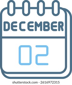 2 December Line Two Colour Icon