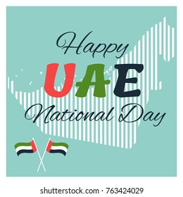 2 December. UAE Independence Day map background and national flag 