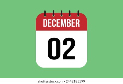 2 Calendario de diciembre. Ilustración vectorial de calendario de diciembre.