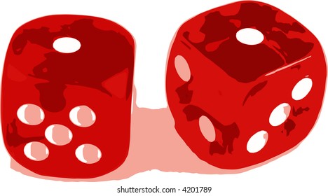 2 Dice close up -  showing the numbers 1 and 1