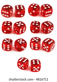 2 Dice Showing all number combinations (3 of 3). File 1ID:4816705 File 2 ID:4816708