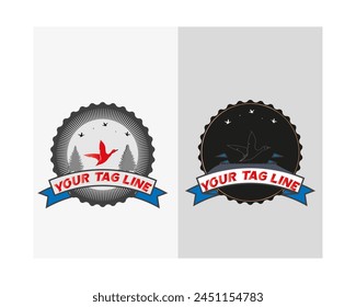 2 different bird vintage logo logos for your tag line 