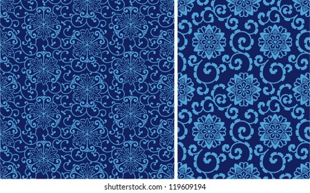 2 different China style seamless patterns