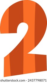 2 Digit Childish Alphabet Vector Illustration