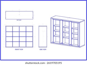 2 Dimension furniture drawings, with component sizes