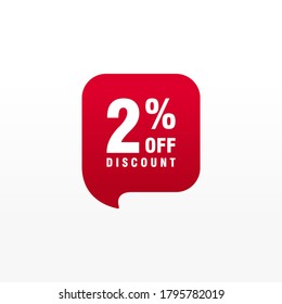 2 Rabatt, Vektor-Abzeichen für Labels, , Aufkleber, Banner, Tags, Web-Aufkleber, Neues Angebot. Discount-Origami-Zeichenbanner