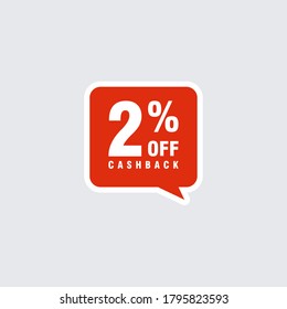 2 Rabatt, Vektor-Abzeichen für Labels, , Aufkleber, Banner, Tags, Web-Aufkleber, Neues Angebot. Discount-Origami-Zeichenbanner