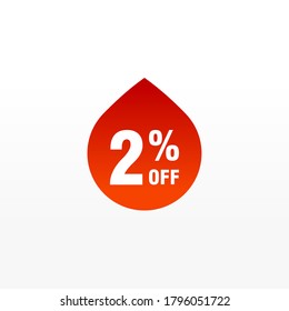 2 Rabatt, Vektor-Abzeichen für Labels, , Aufkleber, Banner, Tags, Web-Aufkleber, Neues Angebot. Discount-Origami-Zeichenbanner