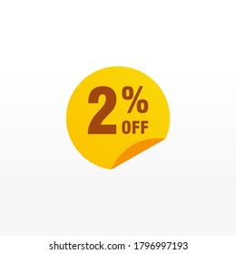 2 discount, Sales Vector badges for Labels, , Stickers, Banners, Tags, Web Stickers, New offer. Discount origami sign banner
