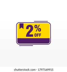 2 discount, Sales Vector badges for Labels, , Stickers, Banners, Tags, Web Stickers, New offer. Discount origami sign banner