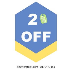 2% discount special limited offer vector illustration with blue background color and 

white font