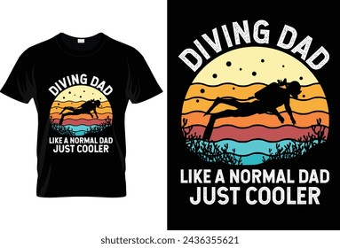 2. Diving Dad Vintage T-shirt Design