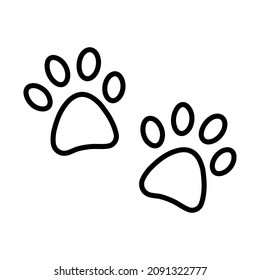 2 Dog Paws Outline Icon Animal Vector