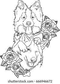 2 dogs tattoo