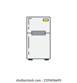 2 Doors Fridge household icon in color, isolated on white background 