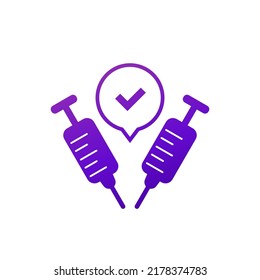 2 doses of vaccine vector icon on white